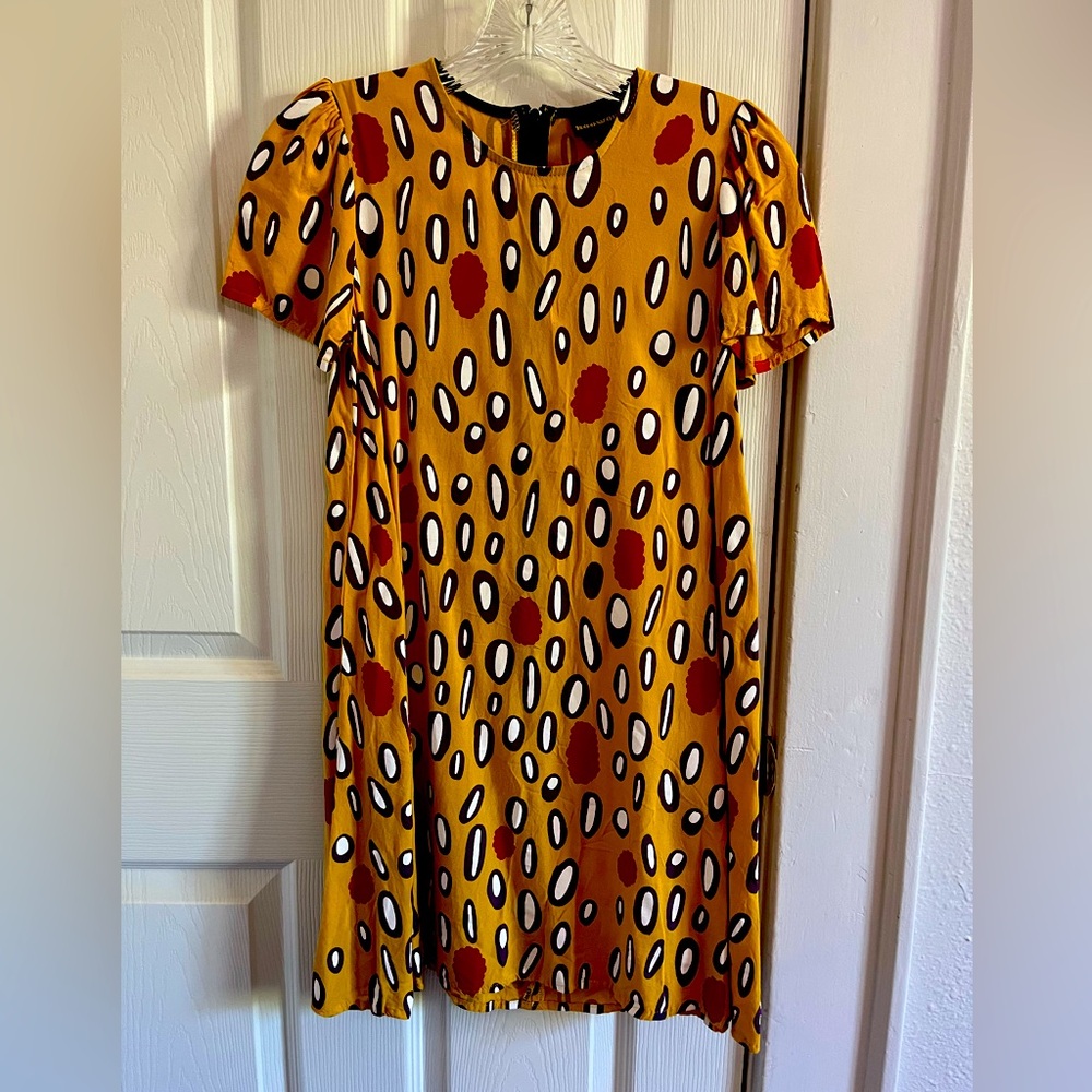 Nooworks Mini Dress in Mustard and Red